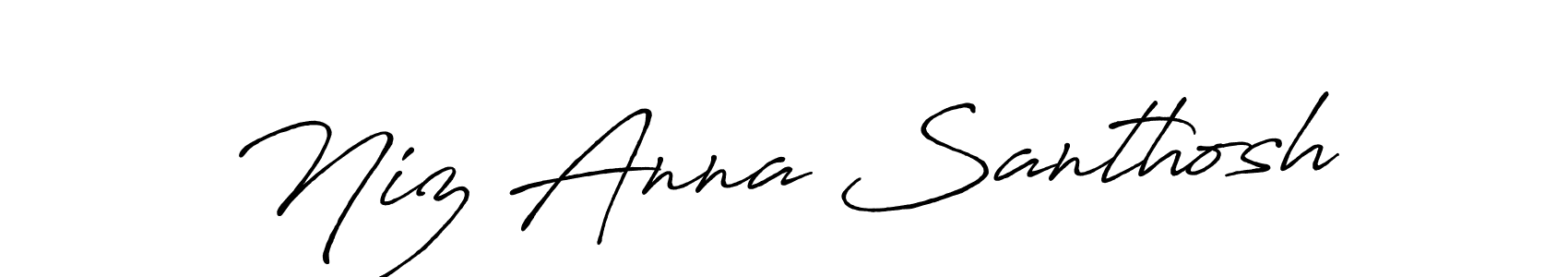 Antro_Vectra_Bolder is a professional signature style that is perfect for those who want to add a touch of class to their signature. It is also a great choice for those who want to make their signature more unique. Get Niz Anna Santhosh name to fancy signature for free. Niz Anna Santhosh signature style 7 images and pictures png