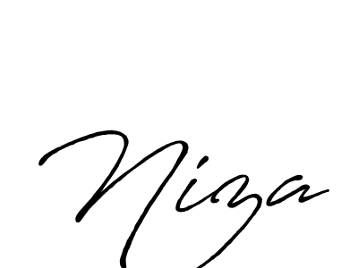 Similarly Antro_Vectra_Bolder is the best handwritten signature design. Signature creator online .You can use it as an online autograph creator for name Niza. Niza signature style 7 images and pictures png