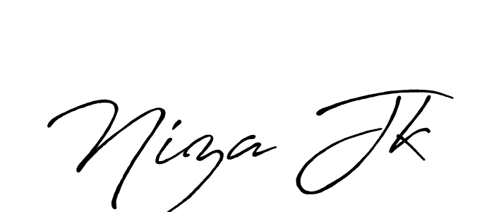 Niza Jk stylish signature style. Best Handwritten Sign (Antro_Vectra_Bolder) for my name. Handwritten Signature Collection Ideas for my name Niza Jk. Niza Jk signature style 7 images and pictures png