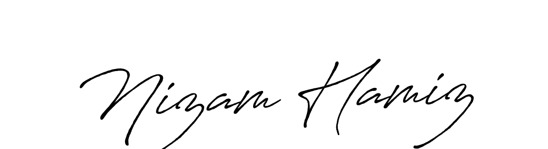 Also You can easily find your signature by using the search form. We will create Nizam Hamiz name handwritten signature images for you free of cost using Antro_Vectra_Bolder sign style. Nizam Hamiz signature style 7 images and pictures png