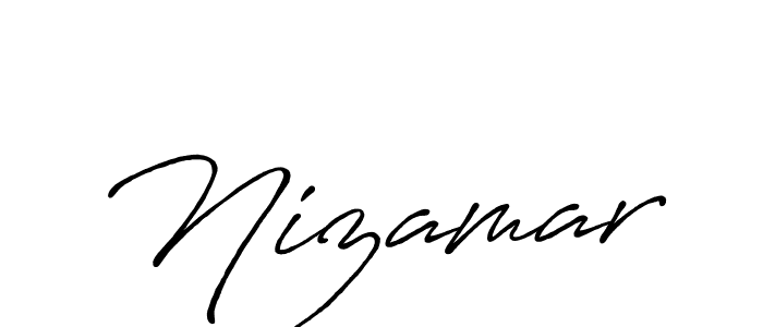 Make a beautiful signature design for name Nizamar. With this signature (Antro_Vectra_Bolder) style, you can create a handwritten signature for free. Nizamar signature style 7 images and pictures png