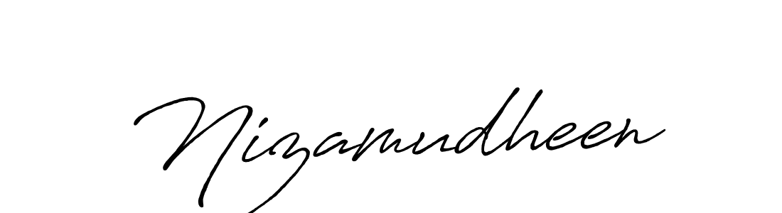 How to make Nizamudheen name signature. Use Antro_Vectra_Bolder style for creating short signs online. This is the latest handwritten sign. Nizamudheen signature style 7 images and pictures png