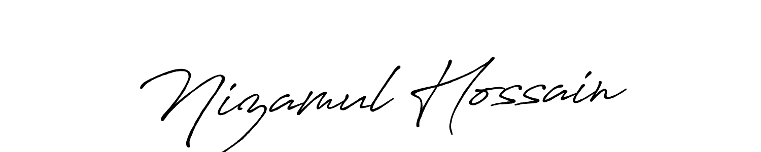 Make a beautiful signature design for name Nizamul Hossain. With this signature (Antro_Vectra_Bolder) style, you can create a handwritten signature for free. Nizamul Hossain signature style 7 images and pictures png