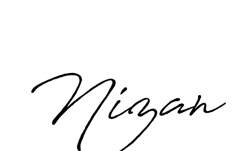 How to make Nizan name signature. Use Antro_Vectra_Bolder style for creating short signs online. This is the latest handwritten sign. Nizan signature style 7 images and pictures png