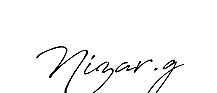 Use a signature maker to create a handwritten signature online. With this signature software, you can design (Antro_Vectra_Bolder) your own signature for name Nizar.g. Nizar.g signature style 7 images and pictures png