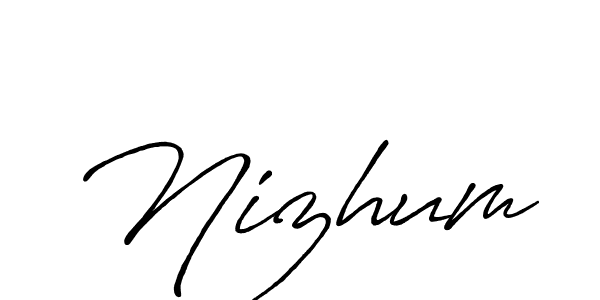 Nizhum stylish signature style. Best Handwritten Sign (Antro_Vectra_Bolder) for my name. Handwritten Signature Collection Ideas for my name Nizhum. Nizhum signature style 7 images and pictures png