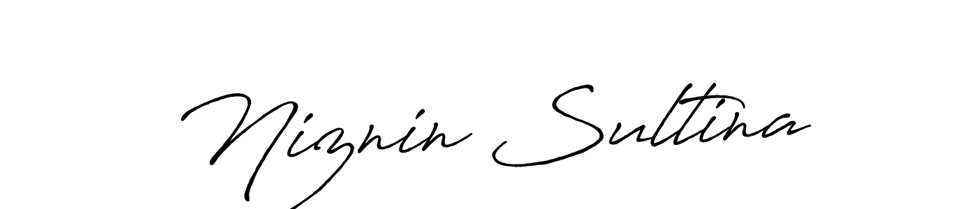 How to make Niznin Sultina name signature. Use Antro_Vectra_Bolder style for creating short signs online. This is the latest handwritten sign. Niznin Sultina signature style 7 images and pictures png