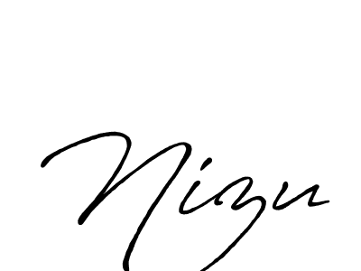 How to make Nizu name signature. Use Antro_Vectra_Bolder style for creating short signs online. This is the latest handwritten sign. Nizu signature style 7 images and pictures png
