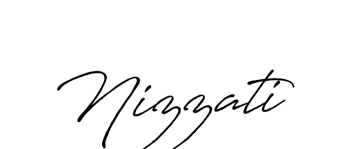 Design your own signature with our free online signature maker. With this signature software, you can create a handwritten (Antro_Vectra_Bolder) signature for name Nizzati. Nizzati signature style 7 images and pictures png