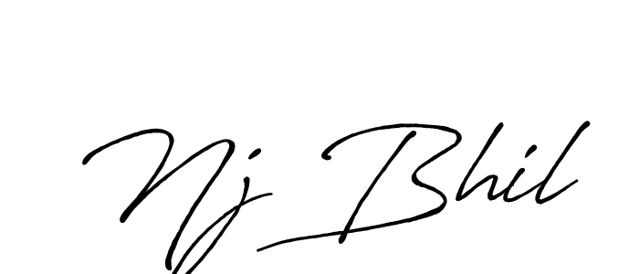 The best way (Antro_Vectra_Bolder) to make a short signature is to pick only two or three words in your name. The name Nj Bhil include a total of six letters. For converting this name. Nj Bhil signature style 7 images and pictures png