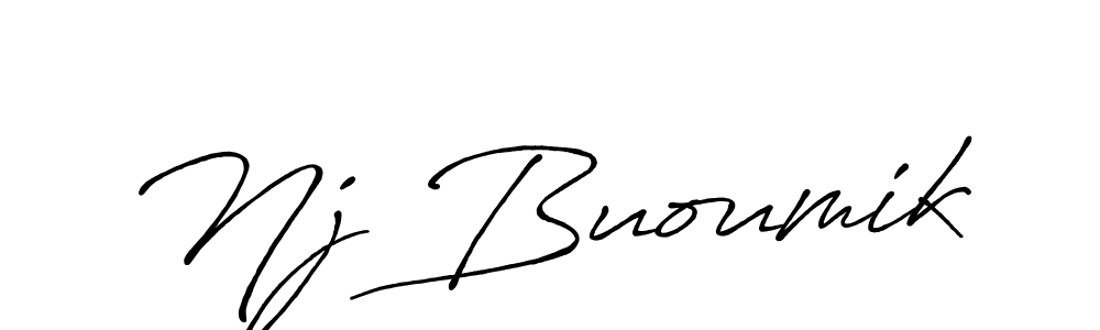 Use a signature maker to create a handwritten signature online. With this signature software, you can design (Antro_Vectra_Bolder) your own signature for name Nj Buoumik. Nj Buoumik signature style 7 images and pictures png