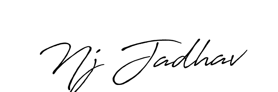 Also we have Nj Jadhav name is the best signature style. Create professional handwritten signature collection using Antro_Vectra_Bolder autograph style. Nj Jadhav signature style 7 images and pictures png