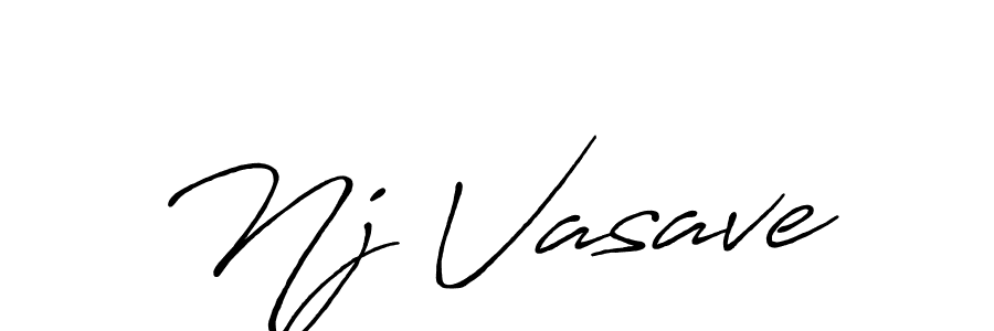 How to make Nj Vasave name signature. Use Antro_Vectra_Bolder style for creating short signs online. This is the latest handwritten sign. Nj Vasave signature style 7 images and pictures png