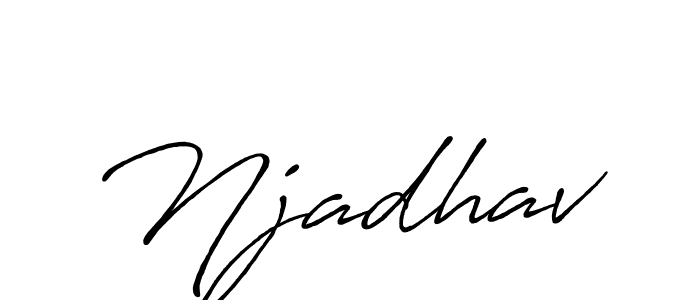 Njadhav stylish signature style. Best Handwritten Sign (Antro_Vectra_Bolder) for my name. Handwritten Signature Collection Ideas for my name Njadhav. Njadhav signature style 7 images and pictures png