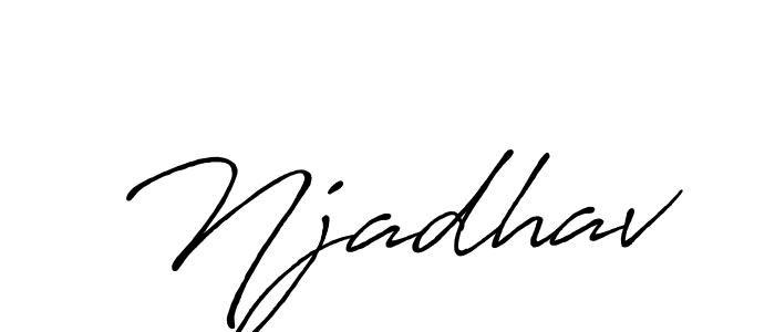 Njadhav stylish signature style. Best Handwritten Sign (Antro_Vectra_Bolder) for my name. Handwritten Signature Collection Ideas for my name Njadhav. Njadhav signature style 7 images and pictures png