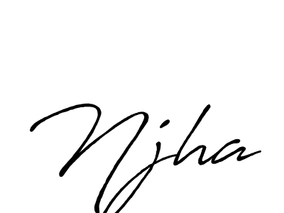 Use a signature maker to create a handwritten signature online. With this signature software, you can design (Antro_Vectra_Bolder) your own signature for name Njha. Njha signature style 7 images and pictures png