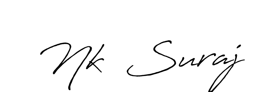 Use a signature maker to create a handwritten signature online. With this signature software, you can design (Antro_Vectra_Bolder) your own signature for name Nk  Suraj. Nk  Suraj signature style 7 images and pictures png
