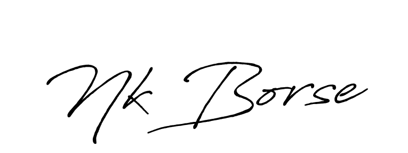 Also we have Nk Borse name is the best signature style. Create professional handwritten signature collection using Antro_Vectra_Bolder autograph style. Nk Borse signature style 7 images and pictures png