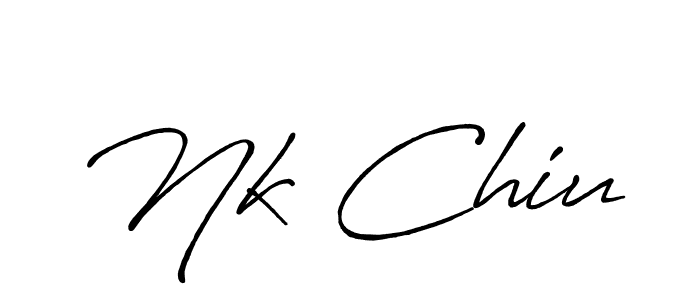 Make a beautiful signature design for name Nk Chiu. With this signature (Antro_Vectra_Bolder) style, you can create a handwritten signature for free. Nk Chiu signature style 7 images and pictures png