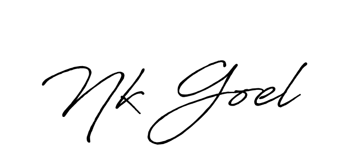 if you are searching for the best signature style for your name Nk Goel. so please give up your signature search. here we have designed multiple signature styles  using Antro_Vectra_Bolder. Nk Goel signature style 7 images and pictures png