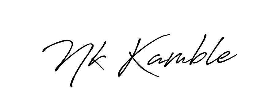How to make Nk Kamble signature? Antro_Vectra_Bolder is a professional autograph style. Create handwritten signature for Nk Kamble name. Nk Kamble signature style 7 images and pictures png