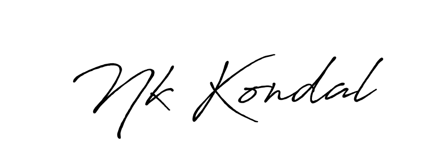 Create a beautiful signature design for name Nk Kondal. With this signature (Antro_Vectra_Bolder) fonts, you can make a handwritten signature for free. Nk Kondal signature style 7 images and pictures png