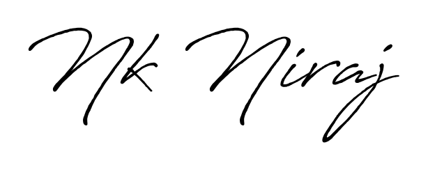 Transform the name Nk Niraj into a signature masterpiece using Antro_Vectra_Bolder font. Ideal for photographers, artists, and creators looking for watermarks. Nk Niraj signature style 7 images and pictures png