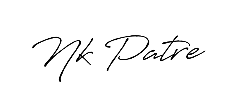 Create a beautiful signature design for name Nk Patre. With this signature (Antro_Vectra_Bolder) fonts, you can make a handwritten signature for free. Nk Patre signature style 7 images and pictures png