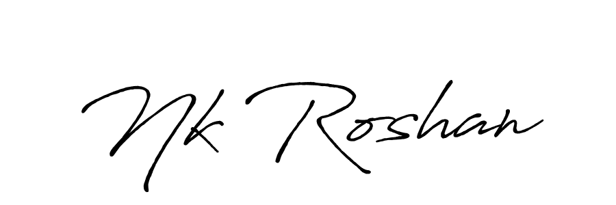 Similarly Antro_Vectra_Bolder is the best handwritten signature design. Signature creator online .You can use it as an online autograph creator for name Nk Roshan. Nk Roshan signature style 7 images and pictures png