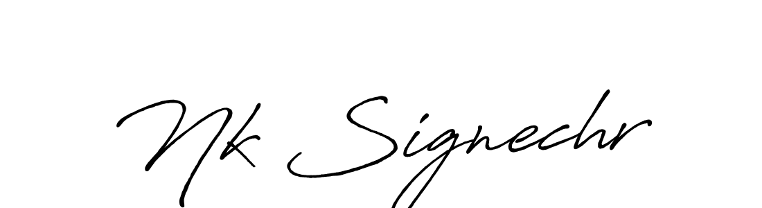 Make a beautiful signature design for name Nk Signechr. With this signature (Antro_Vectra_Bolder) style, you can create a handwritten signature for free. Nk Signechr signature style 7 images and pictures png