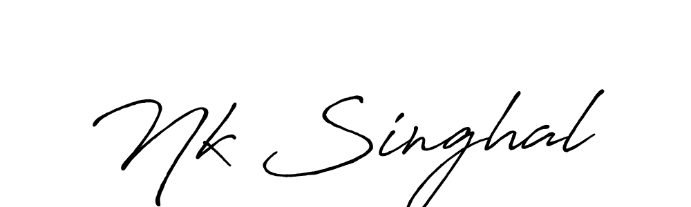 The best way (Antro_Vectra_Bolder) to make a short signature is to pick only two or three words in your name. The name Nk Singhal include a total of six letters. For converting this name. Nk Singhal signature style 7 images and pictures png