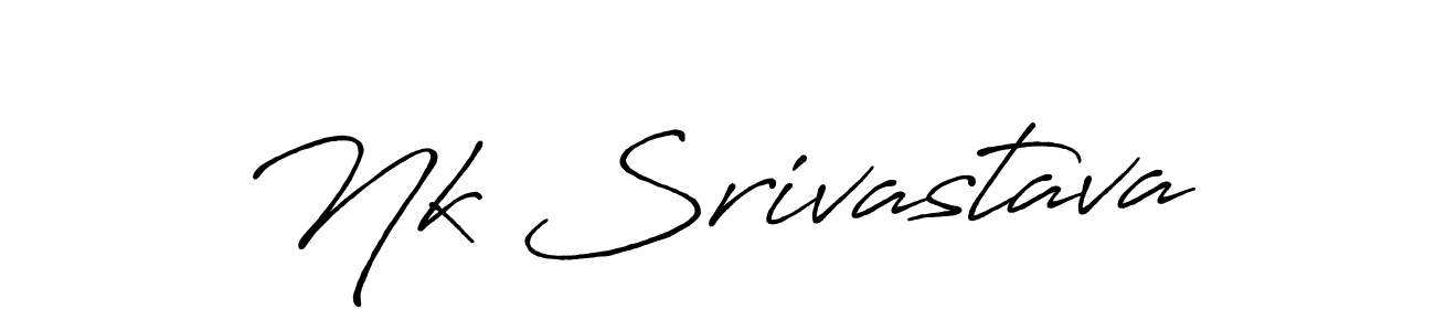 Create a beautiful signature design for name Nk Srivastava. With this signature (Antro_Vectra_Bolder) fonts, you can make a handwritten signature for free. Nk Srivastava signature style 7 images and pictures png