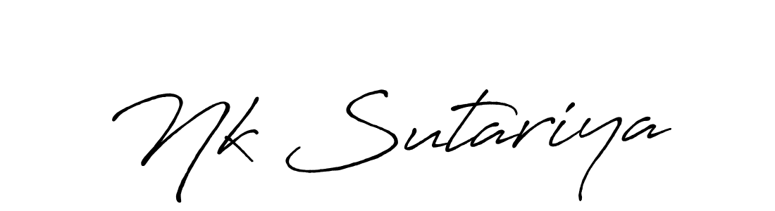Nk Sutariya stylish signature style. Best Handwritten Sign (Antro_Vectra_Bolder) for my name. Handwritten Signature Collection Ideas for my name Nk Sutariya. Nk Sutariya signature style 7 images and pictures png