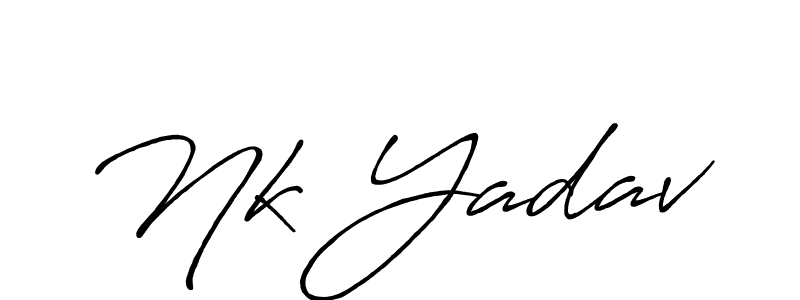 Nk Yadav stylish signature style. Best Handwritten Sign (Antro_Vectra_Bolder) for my name. Handwritten Signature Collection Ideas for my name Nk Yadav. Nk Yadav signature style 7 images and pictures png