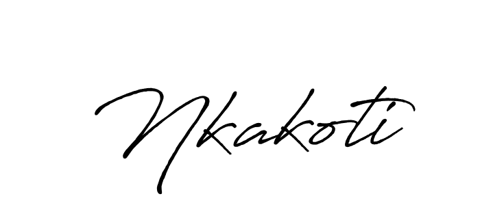 Use a signature maker to create a handwritten signature online. With this signature software, you can design (Antro_Vectra_Bolder) your own signature for name Nkakoti. Nkakoti signature style 7 images and pictures png