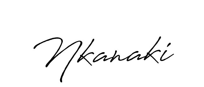 How to make Nkanaki name signature. Use Antro_Vectra_Bolder style for creating short signs online. This is the latest handwritten sign. Nkanaki signature style 7 images and pictures png