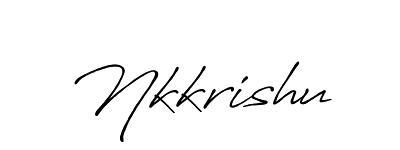 Nkkrishu stylish signature style. Best Handwritten Sign (Antro_Vectra_Bolder) for my name. Handwritten Signature Collection Ideas for my name Nkkrishu. Nkkrishu signature style 7 images and pictures png