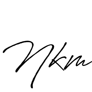 Create a beautiful signature design for name Nkm. With this signature (Antro_Vectra_Bolder) fonts, you can make a handwritten signature for free. Nkm signature style 7 images and pictures png