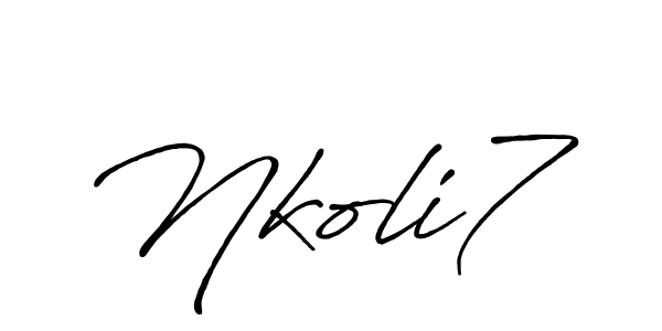 This is the best signature style for the Nkoli7 name. Also you like these signature font (Antro_Vectra_Bolder). Mix name signature. Nkoli7 signature style 7 images and pictures png
