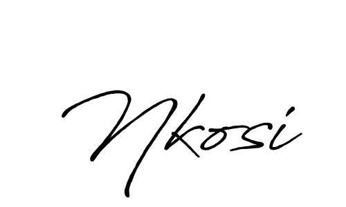 Make a beautiful signature design for name Nkosi. With this signature (Antro_Vectra_Bolder) style, you can create a handwritten signature for free. Nkosi signature style 7 images and pictures png