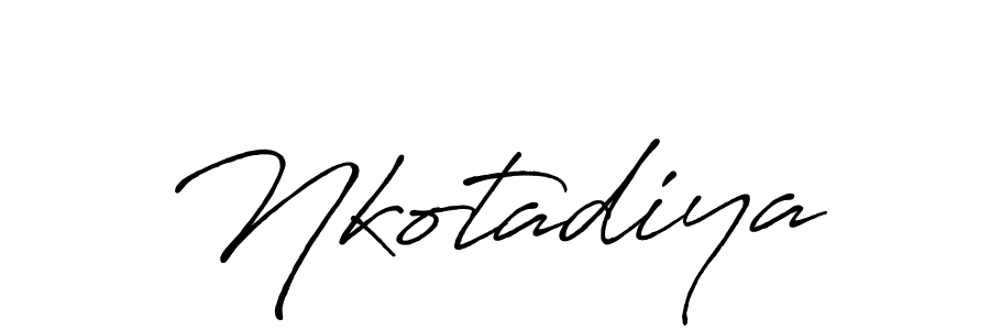 Make a beautiful signature design for name Nkotadiya. With this signature (Antro_Vectra_Bolder) style, you can create a handwritten signature for free. Nkotadiya signature style 7 images and pictures png