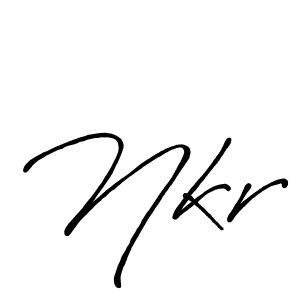 Nkr stylish signature style. Best Handwritten Sign (Antro_Vectra_Bolder) for my name. Handwritten Signature Collection Ideas for my name Nkr. Nkr signature style 7 images and pictures png