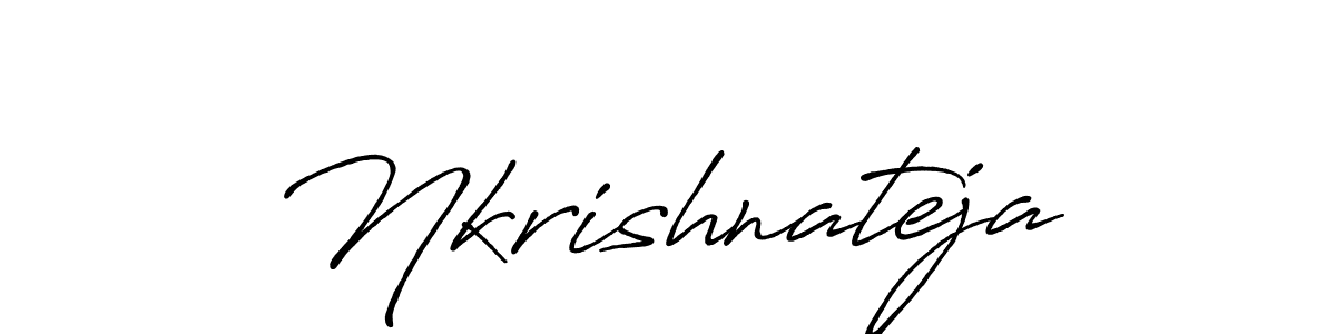 How to make Nkrishnateja name signature. Use Antro_Vectra_Bolder style for creating short signs online. This is the latest handwritten sign. Nkrishnateja signature style 7 images and pictures png