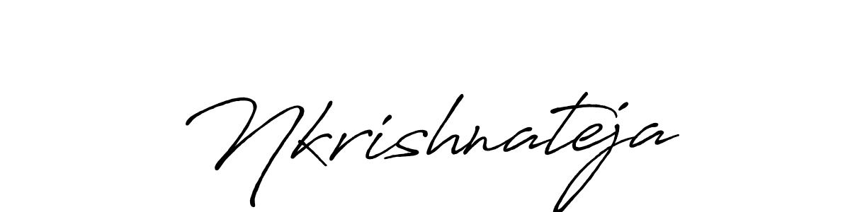 How to make Nkrishnateja name signature. Use Antro_Vectra_Bolder style for creating short signs online. This is the latest handwritten sign. Nkrishnateja signature style 7 images and pictures png