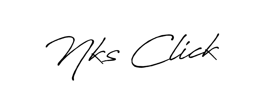 Also we have Nks Click name is the best signature style. Create professional handwritten signature collection using Antro_Vectra_Bolder autograph style. Nks Click signature style 7 images and pictures png