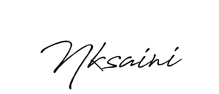 Use a signature maker to create a handwritten signature online. With this signature software, you can design (Antro_Vectra_Bolder) your own signature for name Nksaini. Nksaini signature style 7 images and pictures png