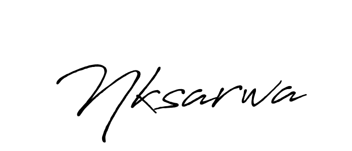 How to make Nksarwa name signature. Use Antro_Vectra_Bolder style for creating short signs online. This is the latest handwritten sign. Nksarwa signature style 7 images and pictures png