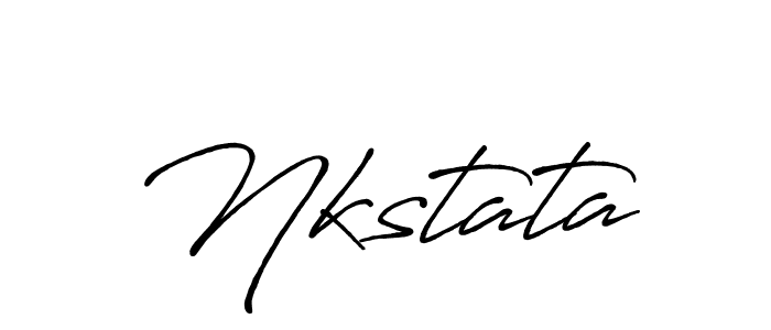 Make a beautiful signature design for name Nkstata. With this signature (Antro_Vectra_Bolder) style, you can create a handwritten signature for free. Nkstata signature style 7 images and pictures png