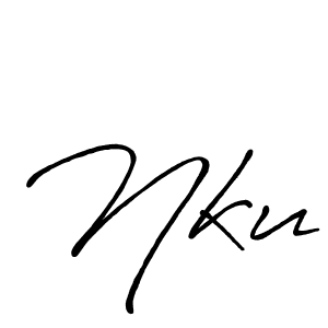 Also we have Nku name is the best signature style. Create professional handwritten signature collection using Antro_Vectra_Bolder autograph style. Nku signature style 7 images and pictures png