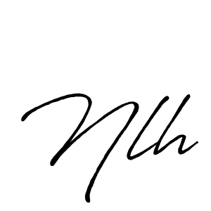 Use a signature maker to create a handwritten signature online. With this signature software, you can design (Antro_Vectra_Bolder) your own signature for name Nlh. Nlh signature style 7 images and pictures png